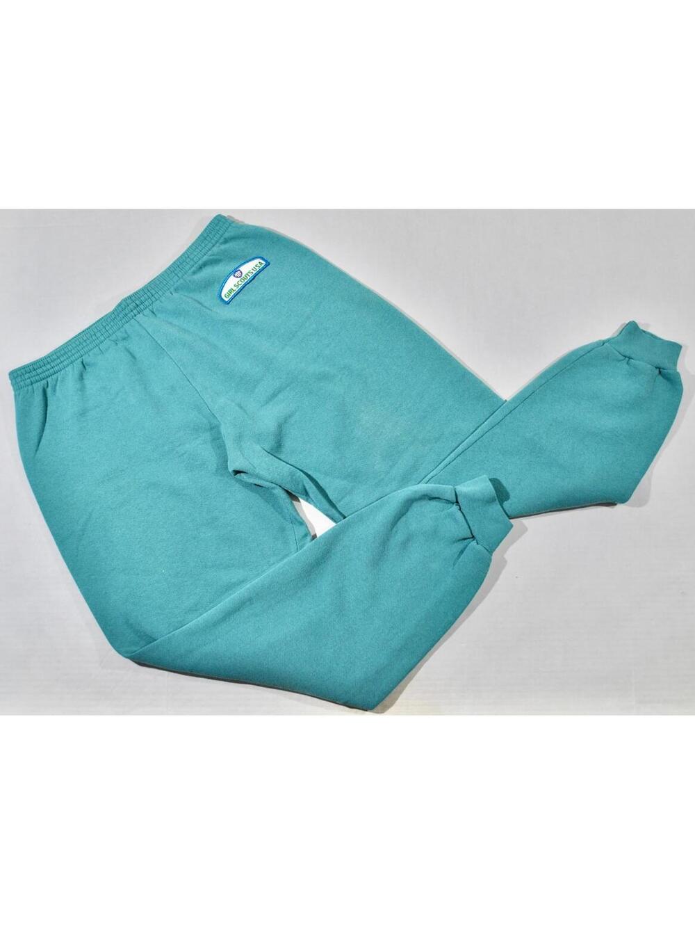 Vintage Girl Scouts USA Cookies 90s Warm up Blue Sweat Pants Size Large